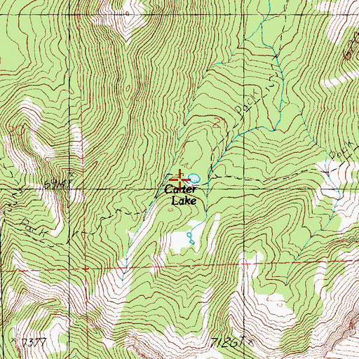 Topographic Map of Carter Lake, WA