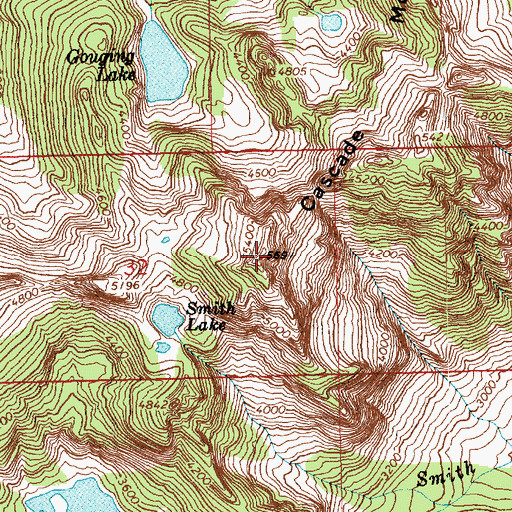 Topographic Map of Cascade Mountain, WA
