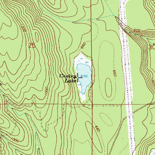 Topographic Map of Caskey Lake, WA