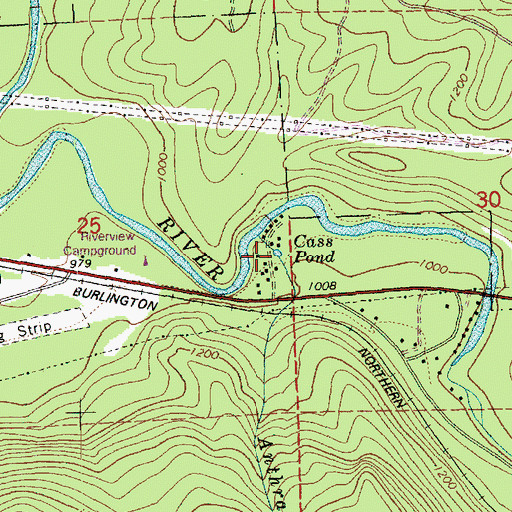 Topographic Map of Cass Pond, WA