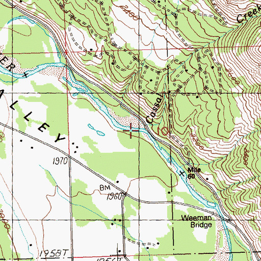 Topographic Map of Cassal Creek, WA