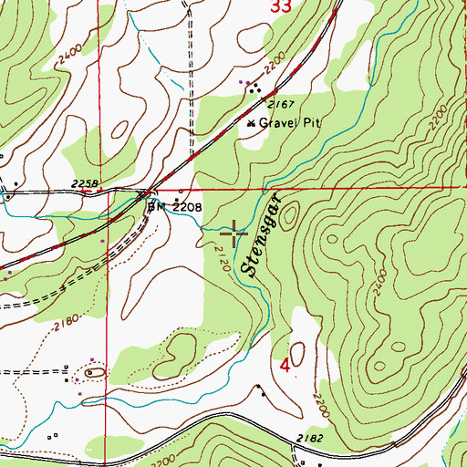 Topographic Map of Cassner Creek, WA