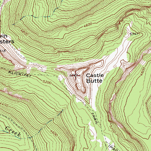 Topographic Map of Castle Butte, WA
