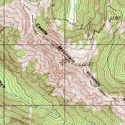 Topographic Map of Castle Mountain, WA