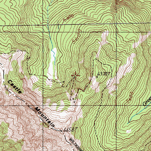 Topographic Map of Castle Mountain Trail, WA