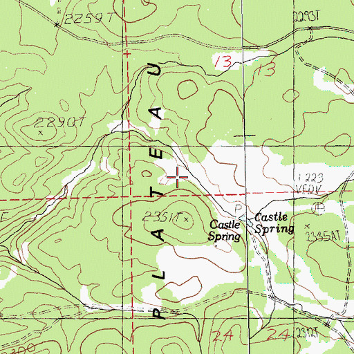 Topographic Map of Castle Spring, WA