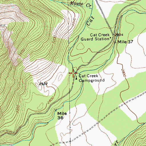Topographic Map of Cat Creek, WA