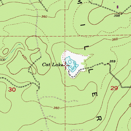 Topographic Map of Cat Lake, WA