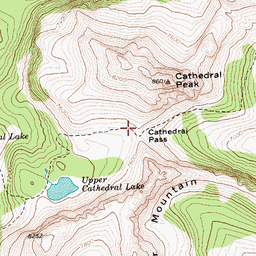 Topographic Map of Cathedral Pass, WA