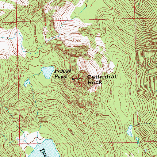Topographic Map of Cathedral Rock, WA
