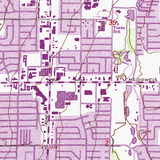 Topographic Map of Valley Plaza Shopping Center, AZ