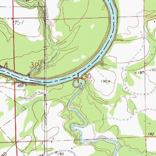 Topographic Map of Cubahatchee Creek, AL