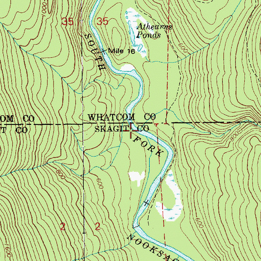 Topographic Map of Cavanaugh Creek, WA