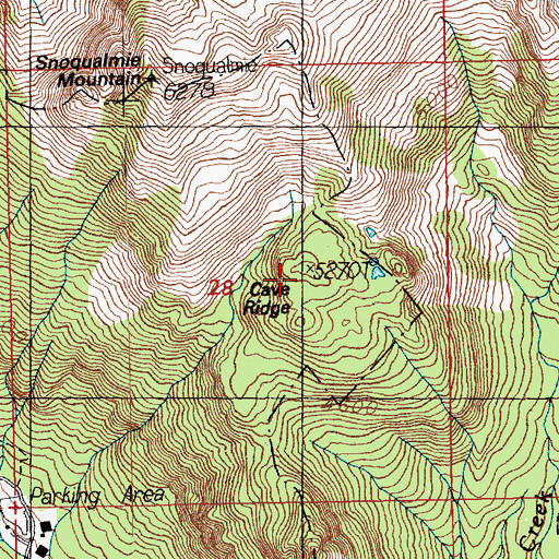 Topographic Map of Cave Ridge, WA