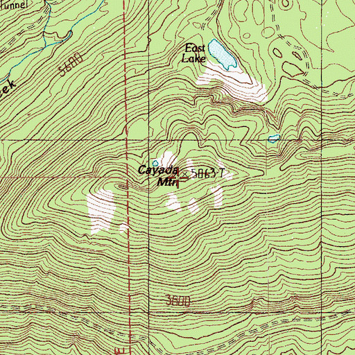Topographic Map of Cayada Mountain, WA