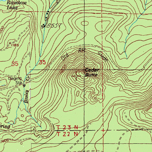 Topographic Map of Cedar Butte, WA