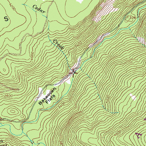Topographic Map of Cedar Creek, WA