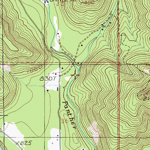 Topographic Map of Cedar Creek, WA