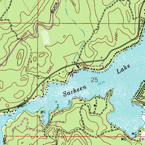 Topographic Map of Cedar Creek, WA