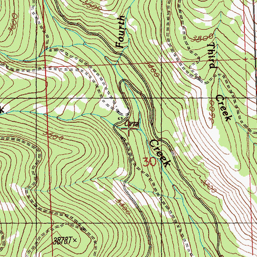 Topographic Map of Cedar Creek, WA