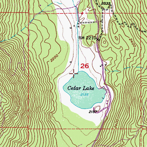 Topographic Map of Cedar Creek, WA