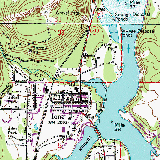 Topographic Map of Cedar Creek, WA