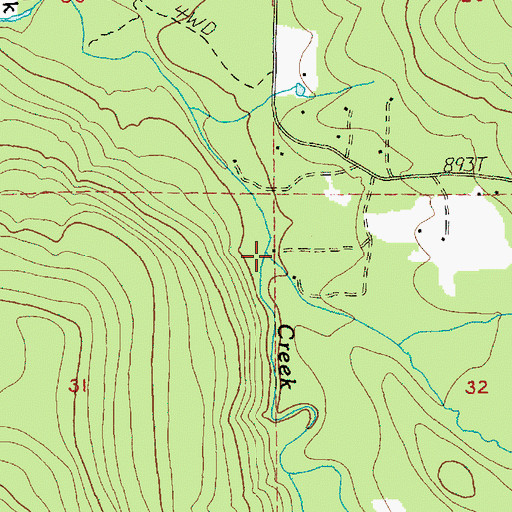 Topographic Map of Cedar Creek, WA