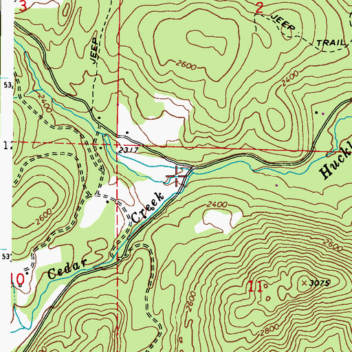 Topographic Map of Cedar Creek, WA