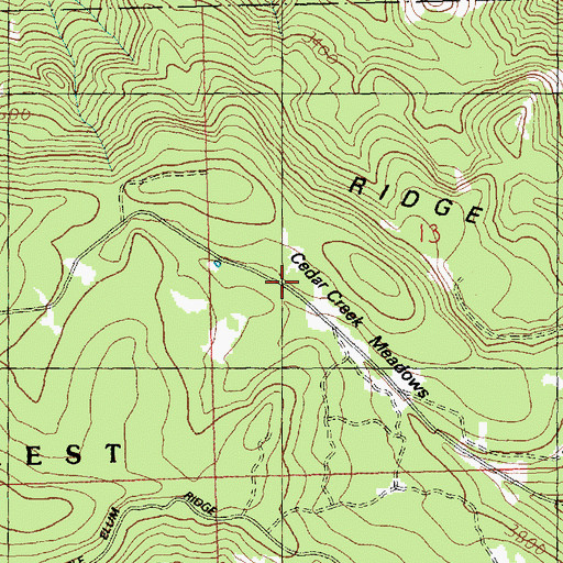 Topographic Map of Cedar Creek Meadows, WA