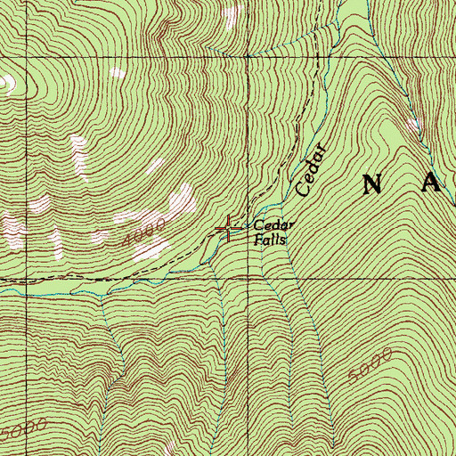 Topographic Map of Cedar Falls, WA