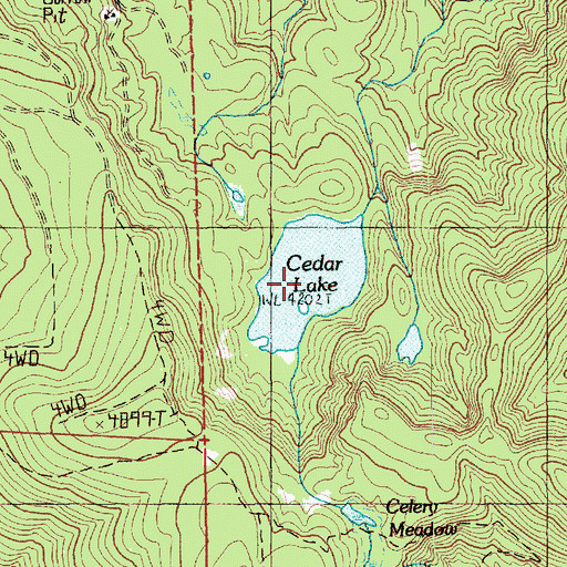 Topographic Map of Cedar Lake, WA