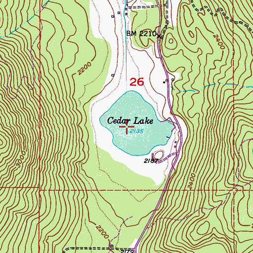 Topographic Map of Cedar Lake, WA