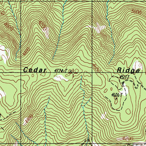 Topographic Map of Cedar Ridge, WA
