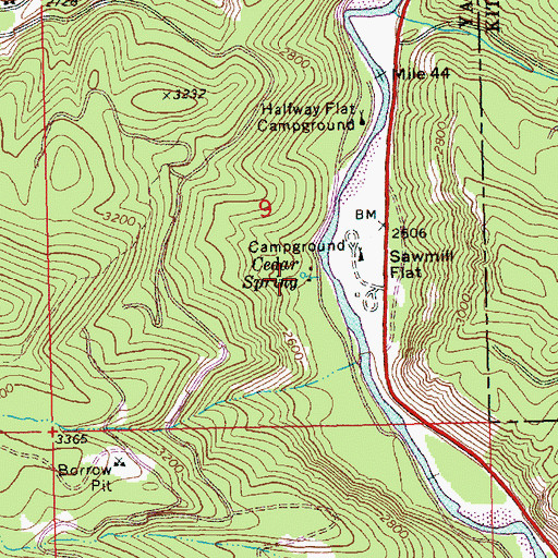 Topographic Map of Cedar Spring, WA