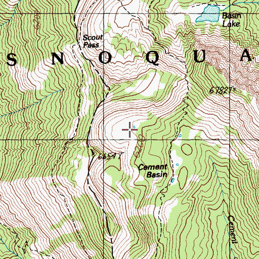 Topographic Map of Cement Basin, WA