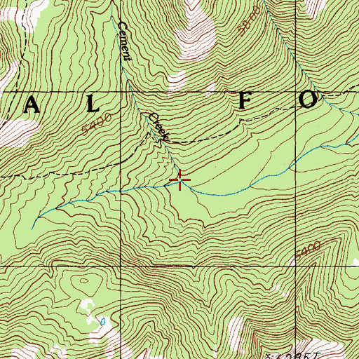 Topographic Map of Cement Creek, WA