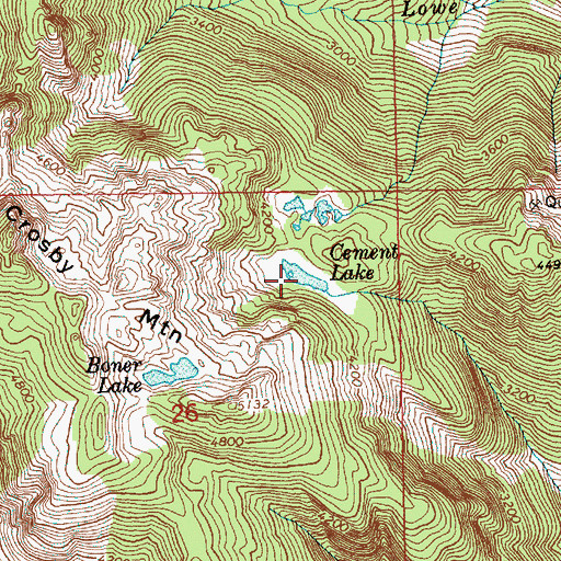 Topographic Map of Cement Lake, WA