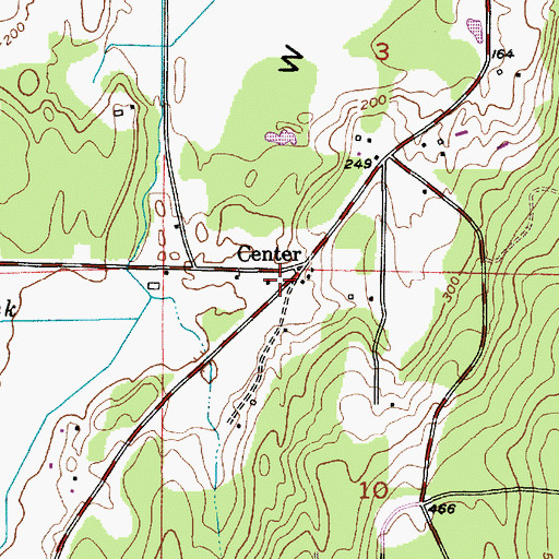 Topographic Map of Center, WA