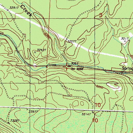Topographic Map of Central Creek, WA