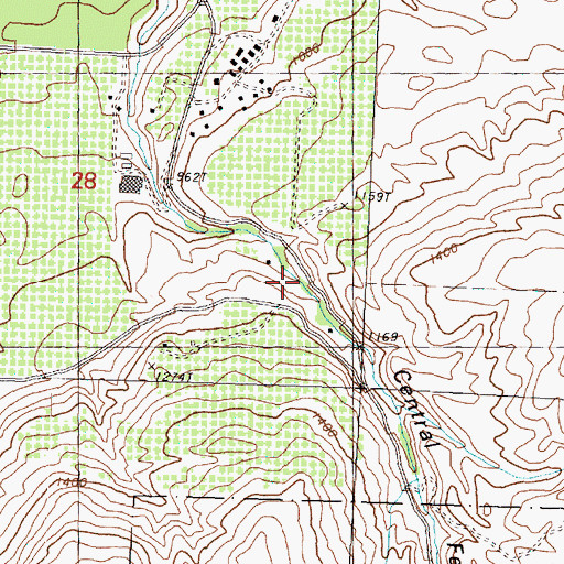 Topographic Map of Central Ferry Canyon, WA