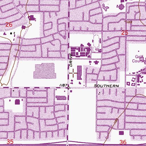 Topographic Map of Valley Plaza, AZ
