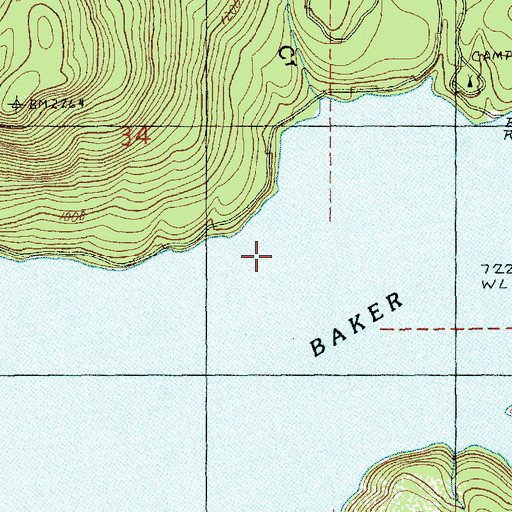 Topographic Map of Chadwick Creek, WA