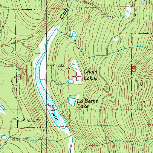 Topographic Map of Chain Lakes, WA
