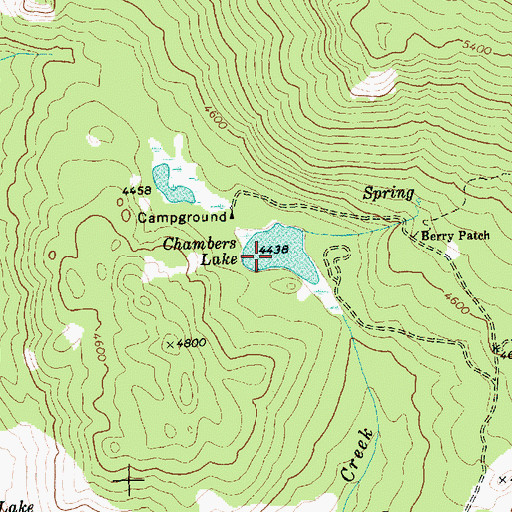 Topographic Map of Chambers Lake, WA