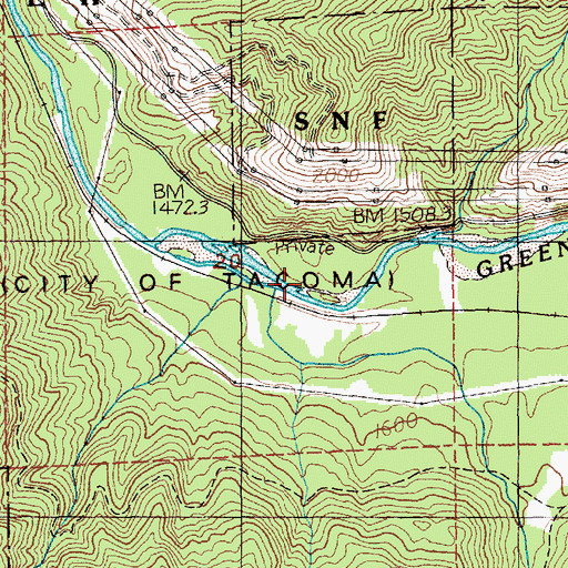 Topographic Map of Champion Creek, WA
