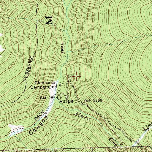 Topographic Map of Chancellor Campground, WA