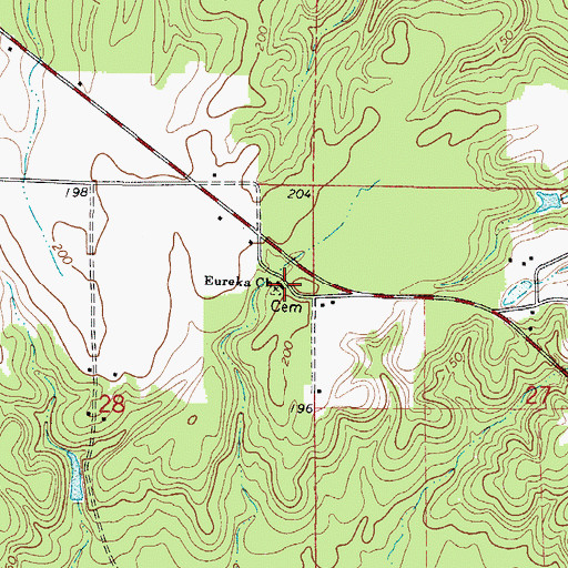 Topographic Map of Eureka Baptist Church, AL