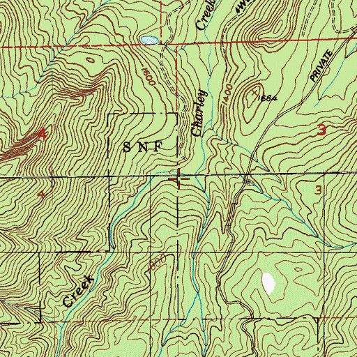 Topographic Map of Charley Creek, WA