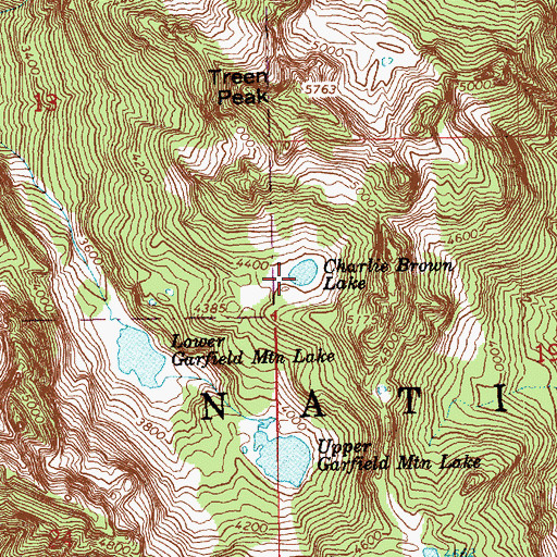 Topographic Map of Charlie Brown Lake, WA