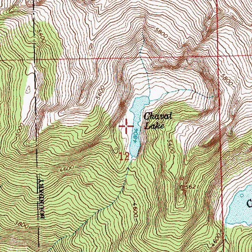 Topographic Map of Chaval Lake, WA
